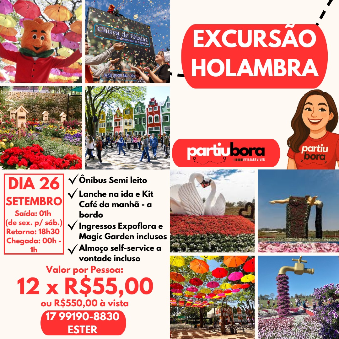 Excursão Holambra Partiu Bora